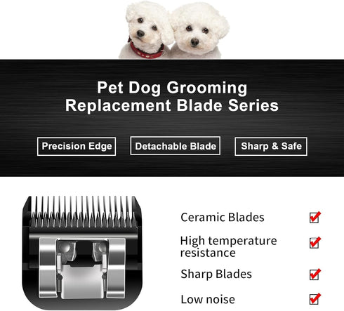 7F Blades for Dog Grooming Compatible with Andis/Oster A5/Wahl KM-10 Series - Detachable Clipper Replacement Blade