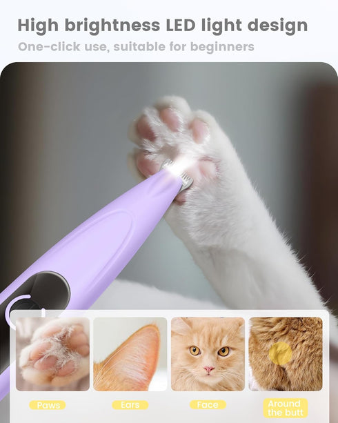 Trimmer Display,35dB Trimmers Trimmer PAPMINI Dog Paw with LED Ultra-Low Noise Dog Grooming Clippers,Cordless Paw