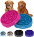 4 Cups Pet Food Bowls for Large Dogs, Slow Feeder Anti-Slip Bowls, 2Pcs Rose Red & Dark Blue