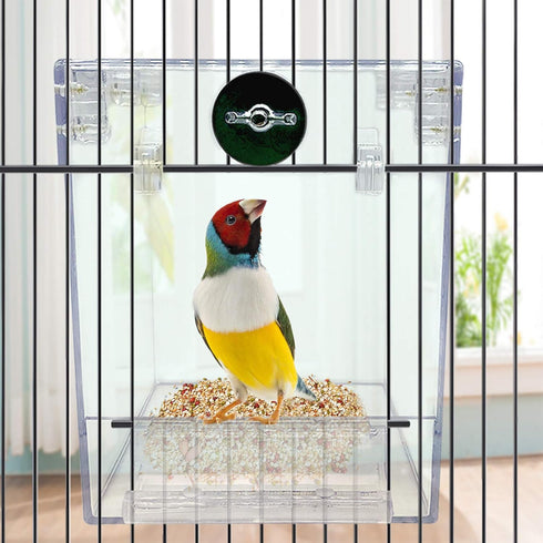 PINVNBY Bird Bath Box - Parrot No-Leakage Bathtub for Cage with Water Injector & Balls Toys (6 Pcs)
