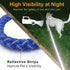 Reflective Dog Leash 2ft 3ft 4ft 6ft 10ft, Heavy Duty Dog Leash Nylon Braided Strong Rope Dog Lead for Small Medium Large Dogs Walking Leash (Blue 6ft)