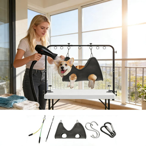 Generic Hammock 42'' 27''39'' 2.76'', Hammock 2 Trimming, Dog Grooming Table Arm with Height, Width, Clamp Fits up