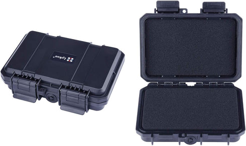 Lykus HC-1410 Mini Hard Case Dry Box with Foam Insert, Interior Size 5.5x3.5x1.5 inch, IP66 Splash-Proof