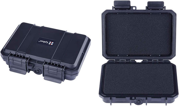Lykus HC-1410 Mini Hard Case Dry Box with Foam Insert, Interior Size 5.5x3.5x1.5 inch, IP66 Splash-Proof