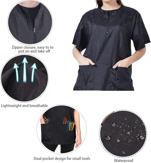 Dog Grooming Smock - Professional Barber Jackets for Women & Men, Cosmetologist Smock (XL) for Pet Groomers