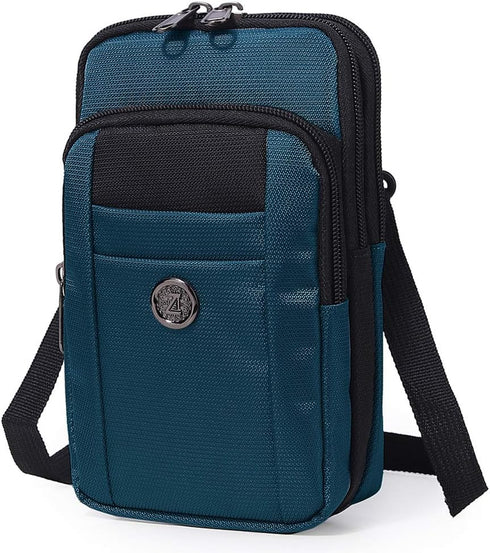 Senient Wolf Waterproof Nylon Phone Bag, Multifunctional Small One Shoulder Crossbody Wallet for Travel