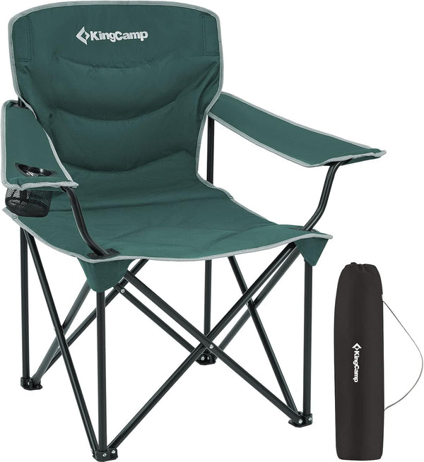 KingCamp Folding Camping Chair Oversized Portable Lawn Chair Padded Quad Chair with