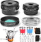 Odoland 16pcs Camping Cookware Mess Kit - Folding Camping Stove, Non-Stick Pots Pan Set for Outdoor Cooking