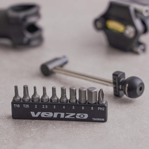 Venzo 1/4 Inch Driver Beam Torque Wrench Set 2 to 10 Nm, Small Adjustable Maintenance Tool for Bikes