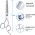 JASON 7" 50 Teeth Thinning Dog Grooming Scissor, Ergonomic Blender Shears Kit with Offset Handle and Jewelled Screw