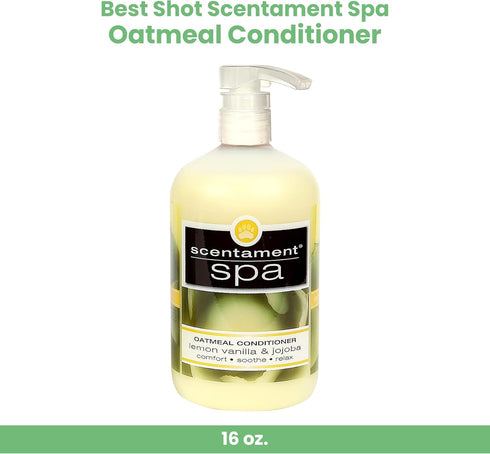 Best Shot Scentament Spa Oatmeal Protein Conditioner - Skin Care Product for Dogs & Cats, Hypoallergenic, Lemon