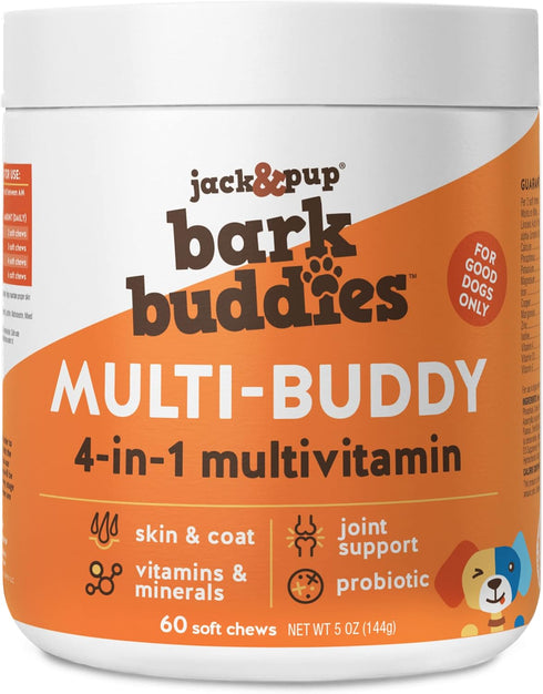 Jack&Pup Dog Vitamins and Supplements, Multivitamins for Dogs, Chewable Soft Chews Puppy Vitamins, 60ct
