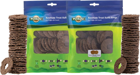 PetSafe Dog Treat Ring Variety Pack for Busy Buddy Toys, 60 Refills, 2 Tasty Flavors, Large