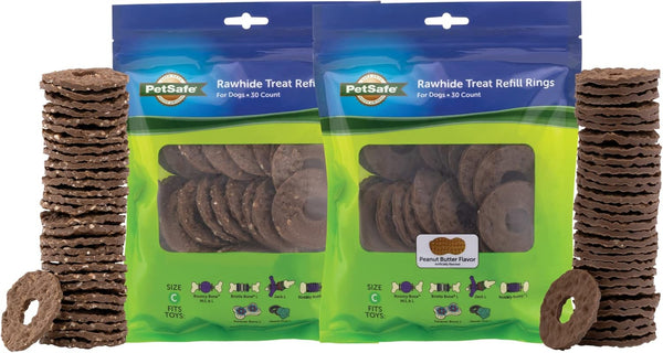 PetSafe Dog Treat Ring Variety Pack for Busy Buddy Toys, 60 Refills, 2 Tasty Flavors, Large