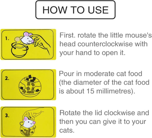 2Pcs Cat Treat Dispenser Toy, Mouse Shape Interactive Toy and Food Dispenser for Pet, Increases IQ