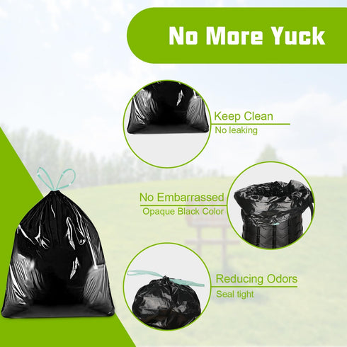 50 Pack (13 Sckee Heavy-Duty Waste Liners, Leak-Proof Potty Bags with Drawstring, Portable Toilet Buckets Bags