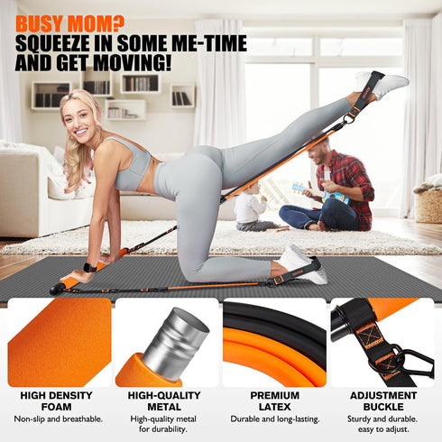 Pilates Bar Kit with Resistance Bands, Multifunctional Equipment for Women & Men, Full-Body Workouts