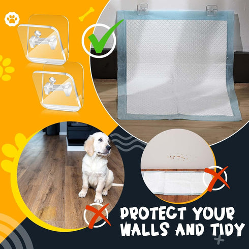 8 6 Pieces Wall Pee Pad Holder Clear Dog Potty Training Pad Holder Invisible Puppy Pad Holder Sticky Pee Pad Wall Clips