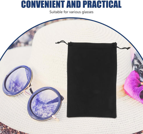 Homoyoyo 10PCS Sunglass Case, Microfiber Bag for Ski Goggles, Ski Mask Storage Pouch with Draw String