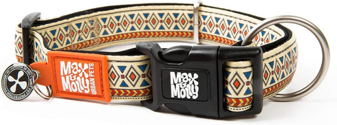 Max & Molly Smart ID Dog Collar with Gotcha! QR Safety Tag, Soft Padded Neoprene, Waterproof, Mosaic Medium