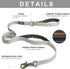 Fida 4 FT Heavy Duty Dog Leash - 2 Comfortable Padded Handles with Traffic Handle & Easy Snap Hook (Grey)
