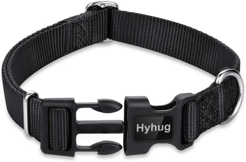 Hyhug Classic Regular Solid Color Collection Pup Dog Collar, Small, Black