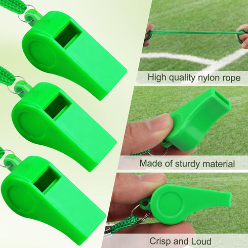 50PCS Plastic Coach Whistle with Lanyard Loud Crisp Sound Sports Referee Whistle Bulk for Adults Coaches Referees