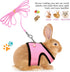 SATINIOR 2 Pieces Soft Mesh Harness Leash Vest Set with Bell for Guinea Pig, Ferret, Hamster, Rabbit (Green, Pink, S)