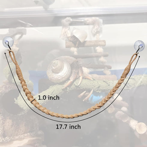 2 Pack 17.7" Hermit Crab Climbing Toys, Hanging Hermit Crab Rope Ladder, Hermit Crab Supplies, Reptile Vines Toys, Reptile Tank Terrarium Accessories, Habitat Decor for Leopard