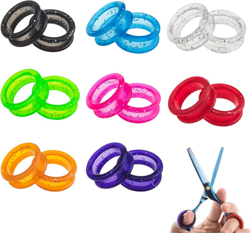 24 PCS Soft Silicone Scissors Finger Rings for Dog Grooming, Pet Shears Ring Thumb Inserts, Scissor Accessories (8