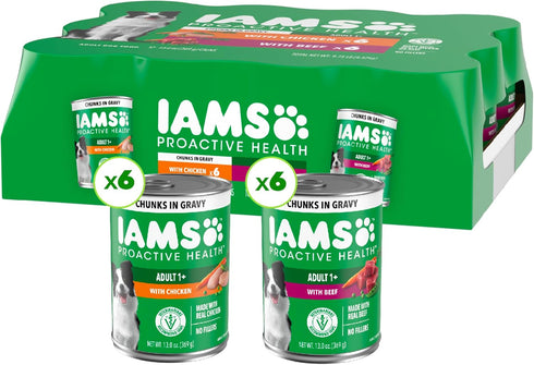 IAMS Proactive Health Wet Dog Food Adult, Canned Dog Food, Chicken Chunks