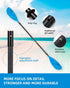 OCEANBROAD Adjustable Kayak Paddle - 86in/220cm to 94in/240cm Kayaking Oar with Paddle Leash