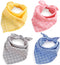 4PCS Spring Dog Bandanas, Cute Soft Cotton Puppy Scarfs, Washable Daily Handkerchiefs, Adjustable Gifts for Small