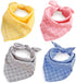 4PCS Spring Dog Bandanas, Cute Soft Cotton Puppy Scarfs, Washable Daily Handkerchiefs, Adjustable Gifts for Small