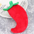 Plush Chilli Toy Fruits and Vegetables, Dog Squeaky Toys for Small Dogs, Chili Eggplant Corn Puppy Toys, Size 1