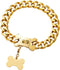 Strong Stainless Steel Gold Chain Dog Collar, Cuban Link Necklace for Large Dogs (Long 22'')