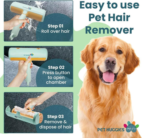 Pet Hair Remover Roller with Self-Cleaning Base, Efficient for Cleaning Clothes, Furniture, Sofa, Carpet, and More