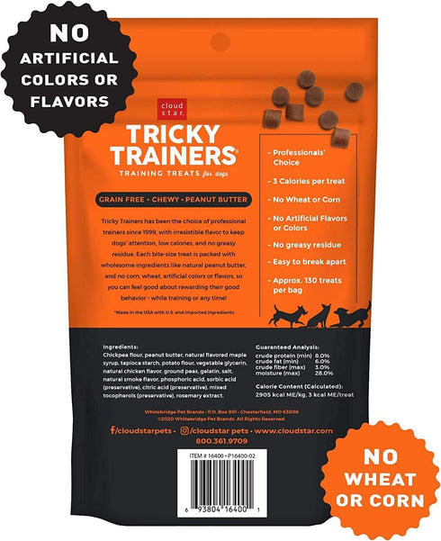 Cloud Star Tricky Trainers Grain-Free Variety Pack – Four Flavors: Peanut Butter, Liver, Cheese, Salmon (5oz Each, 20oz