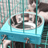 Crate Dog Bowl Removable Stainless Steel Water Food Feeder Bowls Cage Coop Cup for Cat Puppy Bird Pets (Large, Blue with Corrugated Clip)