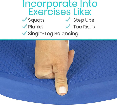 Vive Oval Balance Pad, Wobble Cushion for Physical Therapy, Soft Stability Trainer for Workouts and Yoga