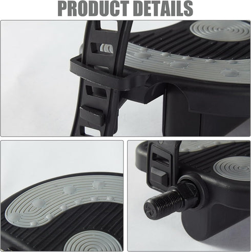 CurcKua 2Pcs 1/2 Exercise Bike Pedals Long Shaft Stationary Bike Pedals with Adjustable Strap Non-slip Universal
