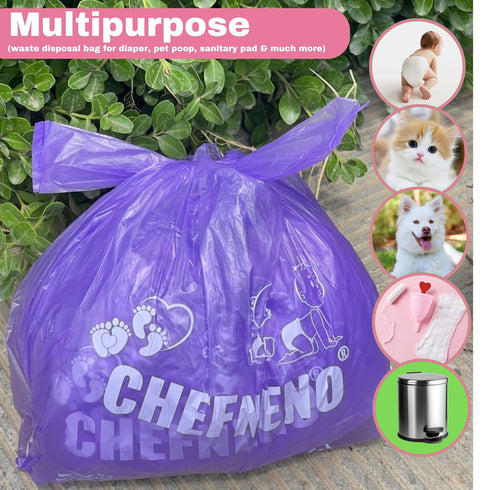 (600 600 Disposable Diaper Bags ct.) Cherry Blossom Scented Easy Tie Handles Scented Bulk Diaper Sacks Disposable Dog