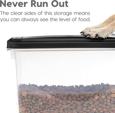IRIS USA Airtight Dog Food Storage Container, Up to 30 lbs, with Attachable Wheels for Easy Mobility