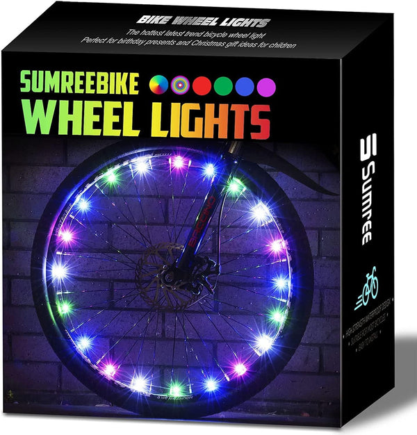 LED Bike Wheel Lights - 2-Tire Pack with Batteries Included, Bicycle Lights for Kids and Adults
