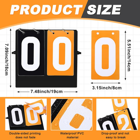 Hiboom Portable PVC Tennis Score Keeper, Magnetic 2 Digit Scoreboard Flipper for Daily Use