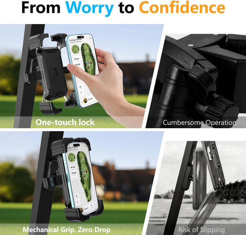 KingofKings 2026-360 Golf Cart Phone Holder, Golf Gifts for Men Him Dad Boyfriend, Golf Cart Accessories, Universal