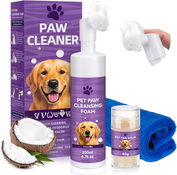 Dog Paw Cleaner Kit Soft Silicone Brush for Safe Mud & Odor