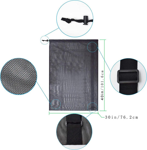 Heavy Duty Sports Ball Bag, Extra Large Drawstring Mesh Ball Bags for Coach, Adjustable Strap for Soccer, Basketball,