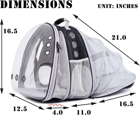 Dual Expandable Cat Backpack Carrier - Fits up to 20 lbs, Expandable Pet Carrier Backpack for Large Cats & Small Puppies