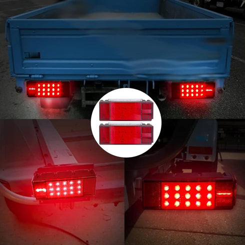 IP68 13.7 inch 3rd LIMICAR Boat Trailer Lights, Submersible LED Trailer Light Kit w/Wring Harness, LED Trailer Marker